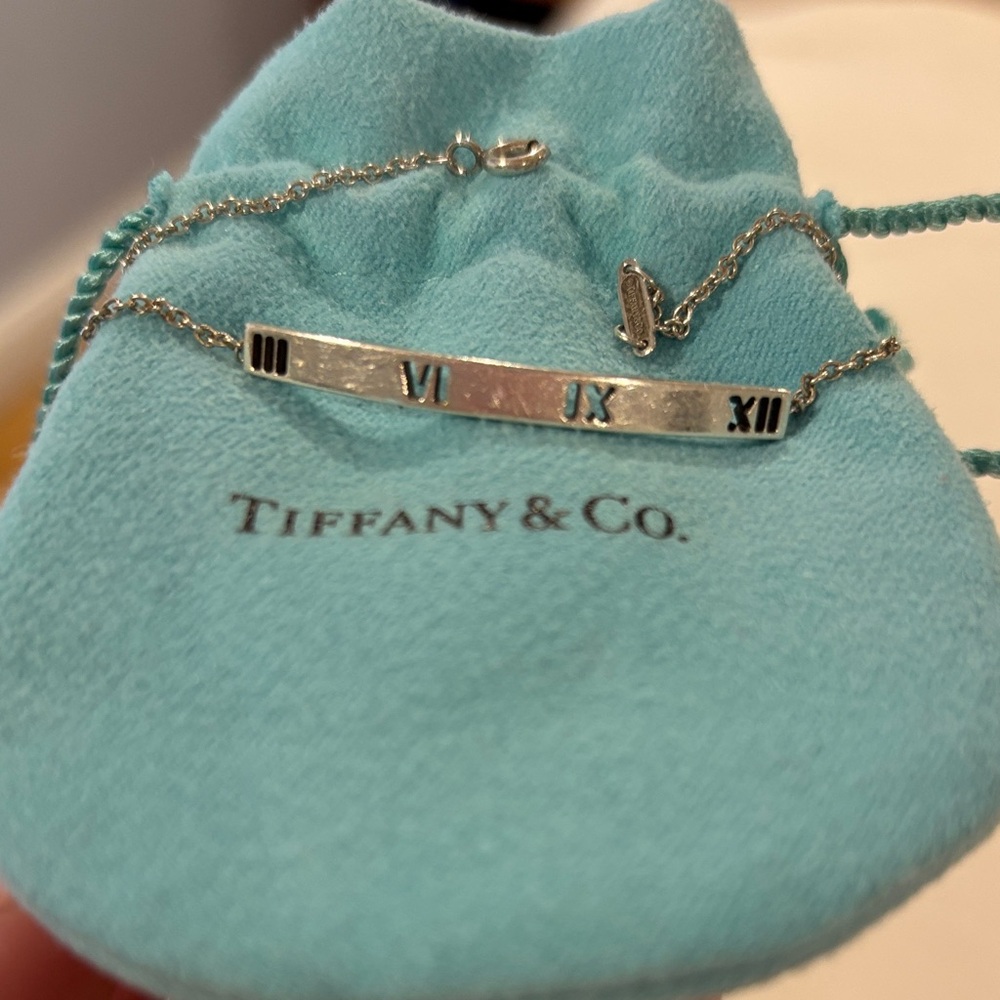 Tiffany & Co. Sterling Silver Roman Numeral ID Necklace - Silver